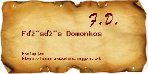 Füsüs Domonkos névjegykártya