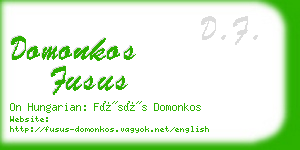 domonkos fusus business card